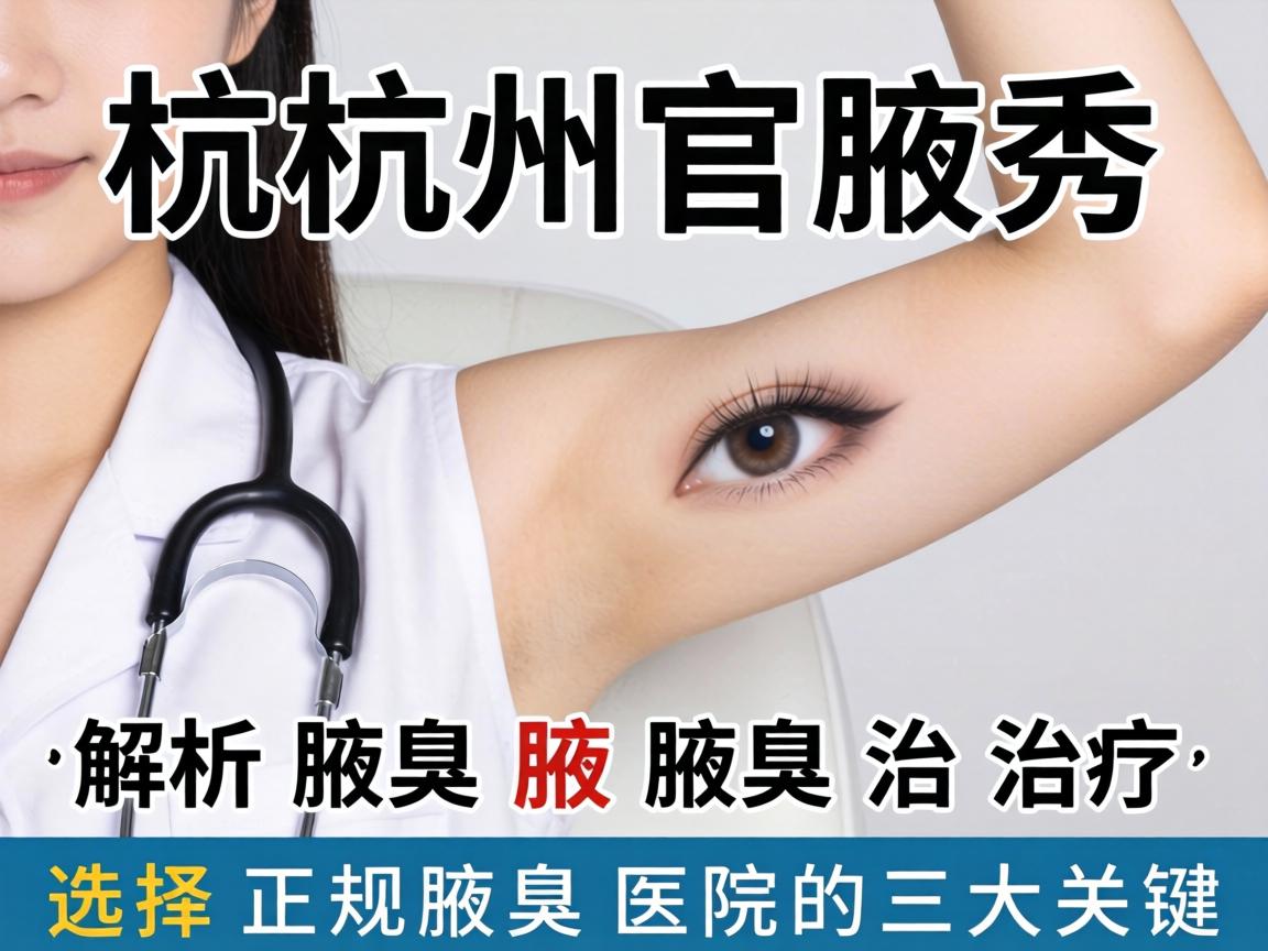 杭州腋秀解析腋臭治疗，选择正规腋臭医院的三大关键