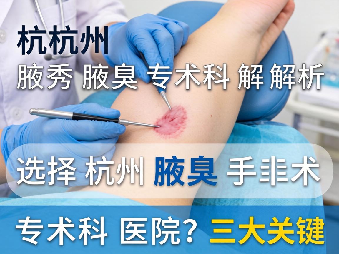 杭州腋秀腋臭专科解析，选择杭州腋臭手术专科医院的三大关键