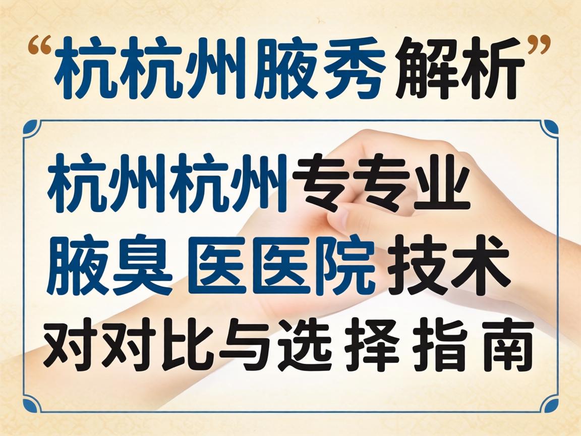 杭州腋秀解析，杭州专业腋臭医院技术对比与选择指南