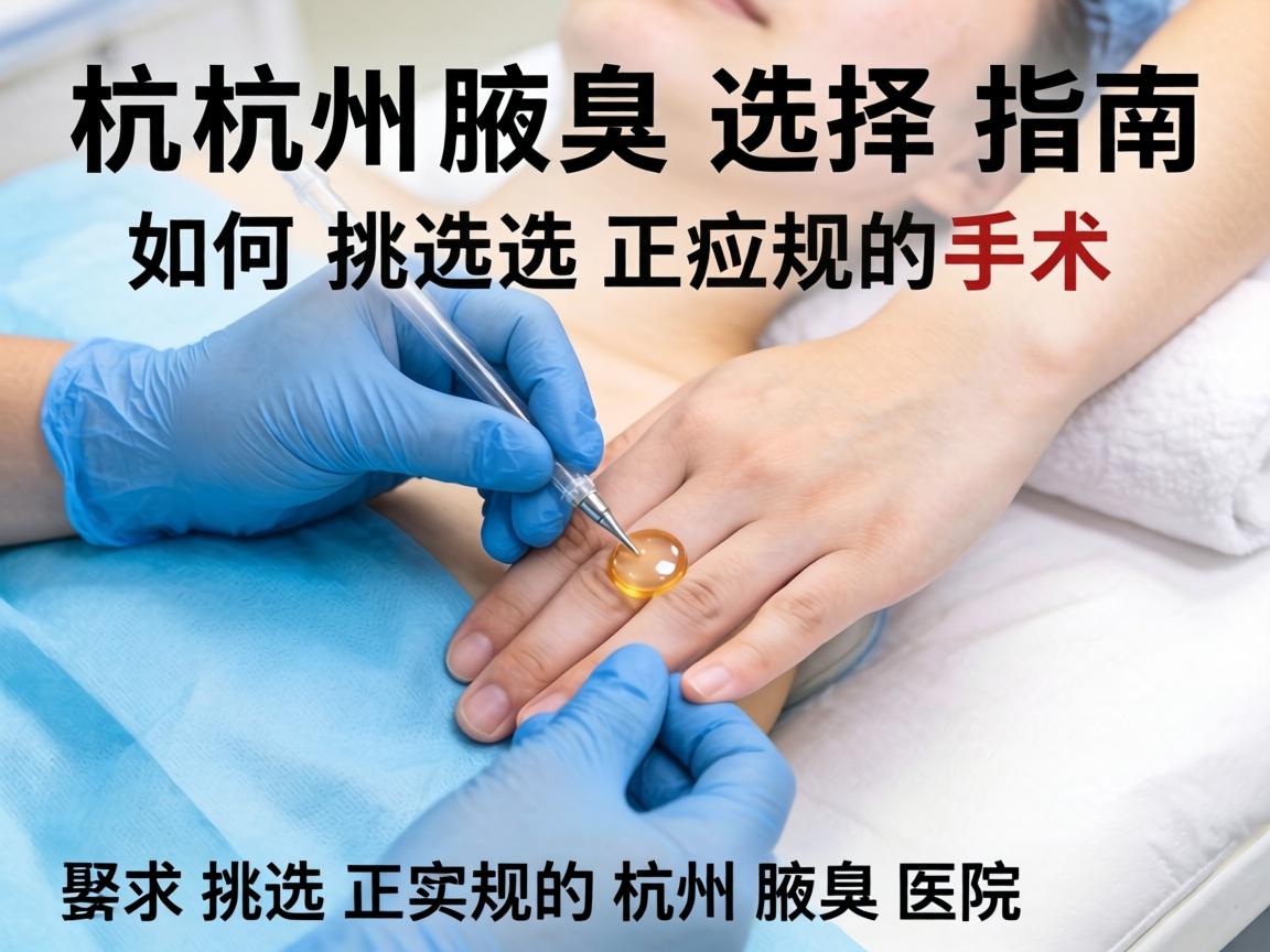 杭州腋臭手术选择指南，如何挑选正规的杭州腋臭医院