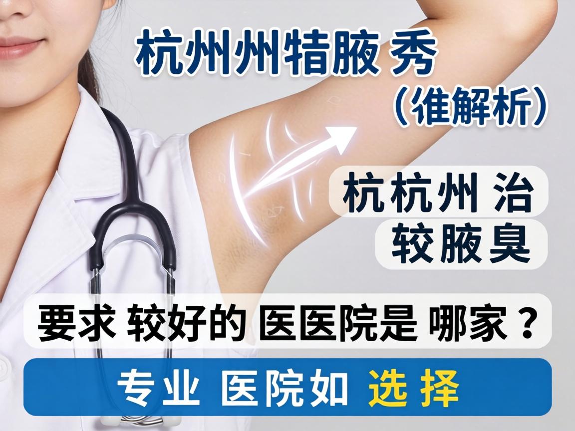 杭州腋秀解析，杭州治腋臭较好的医院是哪家？专业医院如何选择