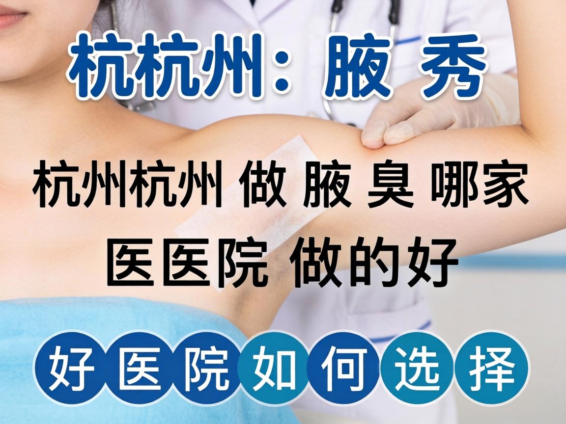 杭州腋秀解析，杭州做腋臭哪家医院做的好，好医院如何选择