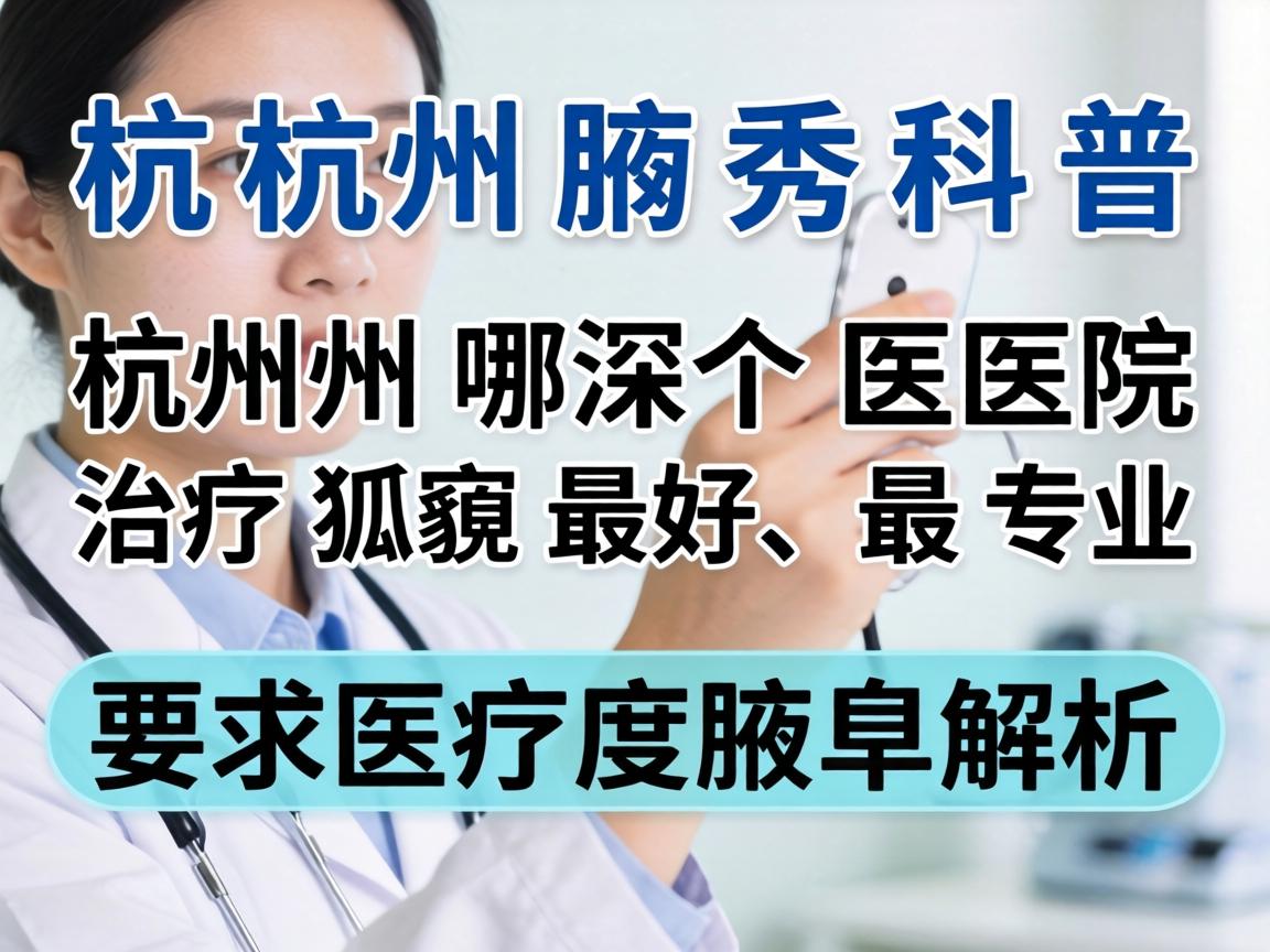 杭州腋秀科普，深度解析杭州哪个医院治疗狐臭最好、最专业
