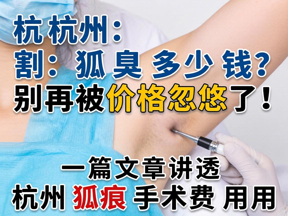 杭州割狐臭多少钱？别再被价格忽悠了！一篇文章讲透杭州狐臭手术费用