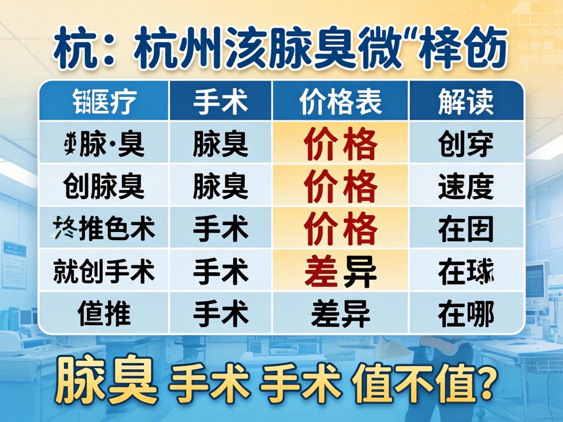 杭州腋臭微创手术价格表解读，腋臭手术价格差异在哪？腋臭手术值不值？