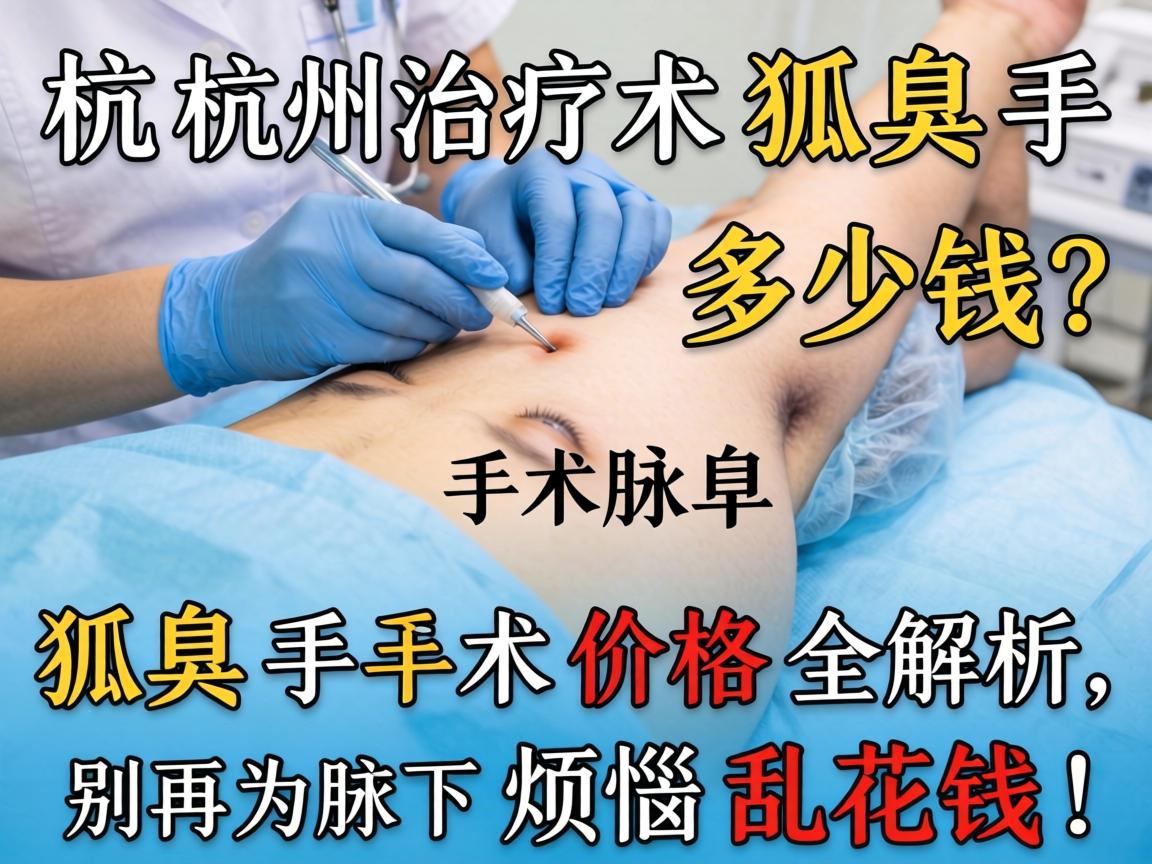 杭州治疗狐臭手术多少钱？狐臭手术价格全解析，别再为腋下烦恼乱花钱！